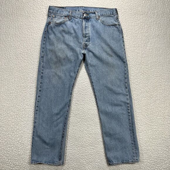 VTG Levi’s 501 Men’s Jeans 36x30 (Actual 34x29) Y2K Grunge Straight Leg Denim - Picture 3 of 12